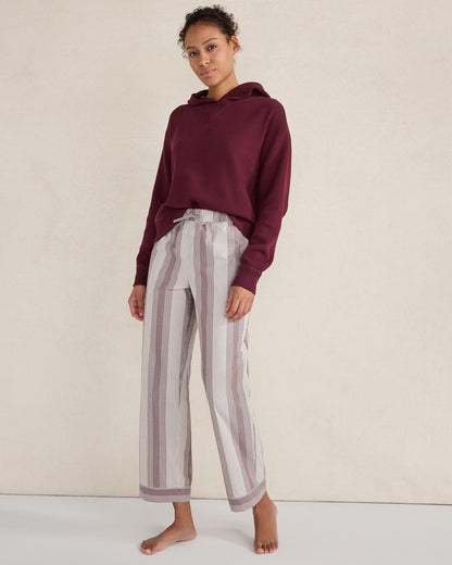 ORGANIC COTTON POPLIN FADED STRIPE PAJAMA PANTS | Talbots