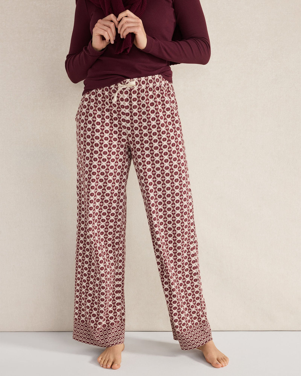 ORGANIC COTTON JERSEY IKAT PAJAMA PANTS | Talbots