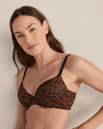 HAVEN WELL WITHIN X TALBOTS EMBRACE LUXE LEOPARD T-SHIRT BRA | Talbots