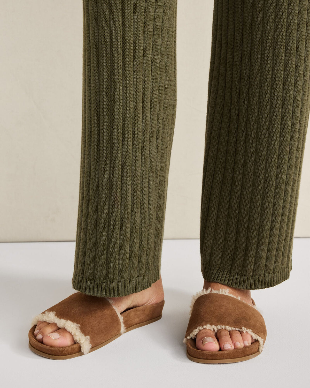 SUEDE AND SHERPA MOLDED SLIDES | Talbots