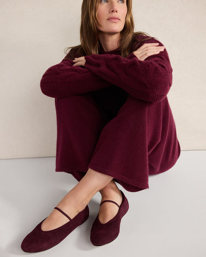 SUEDE MARY JANE BALLET FLATS | Talbots