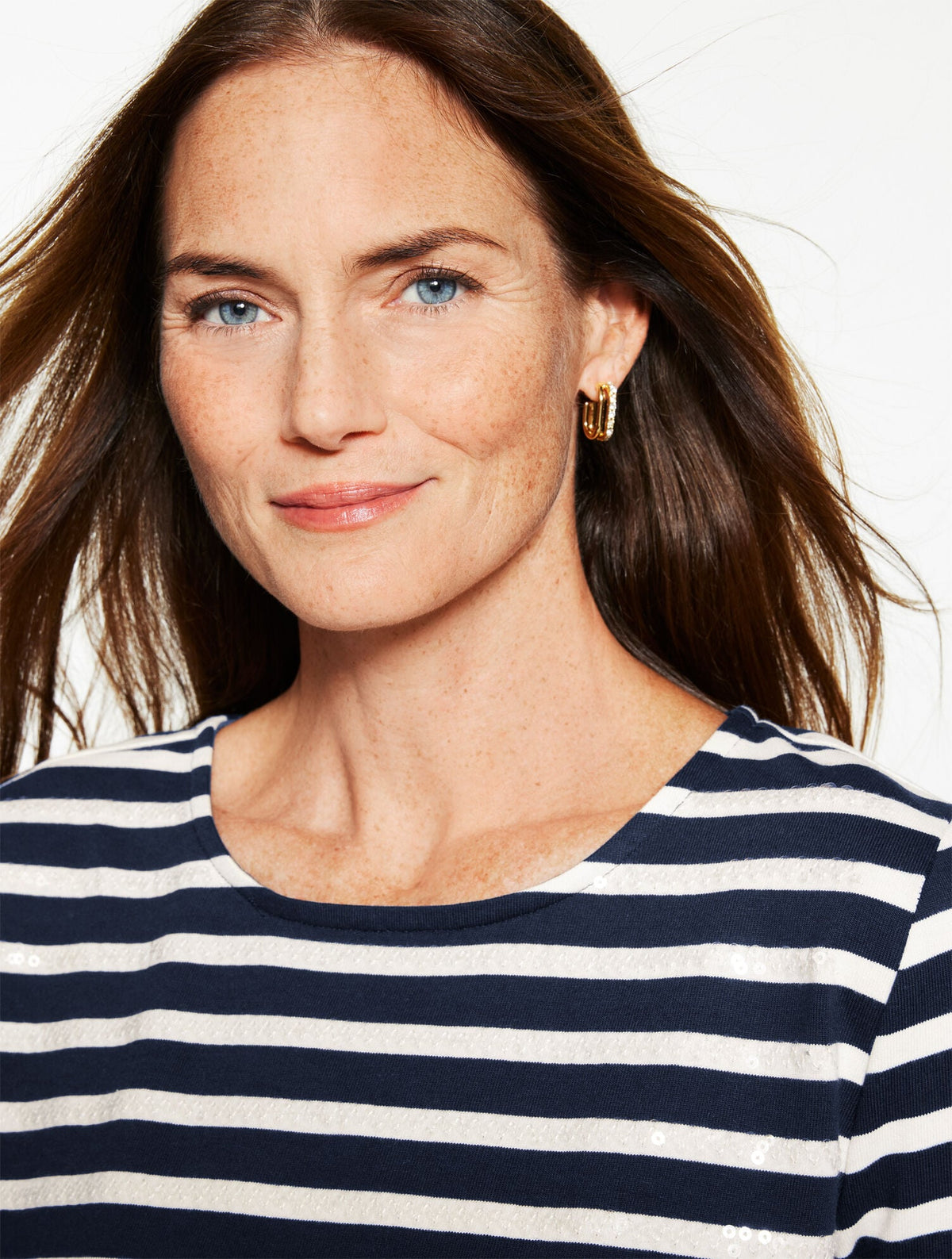 CREWNECK TEE - SEQUIN STRIPE | Talbots