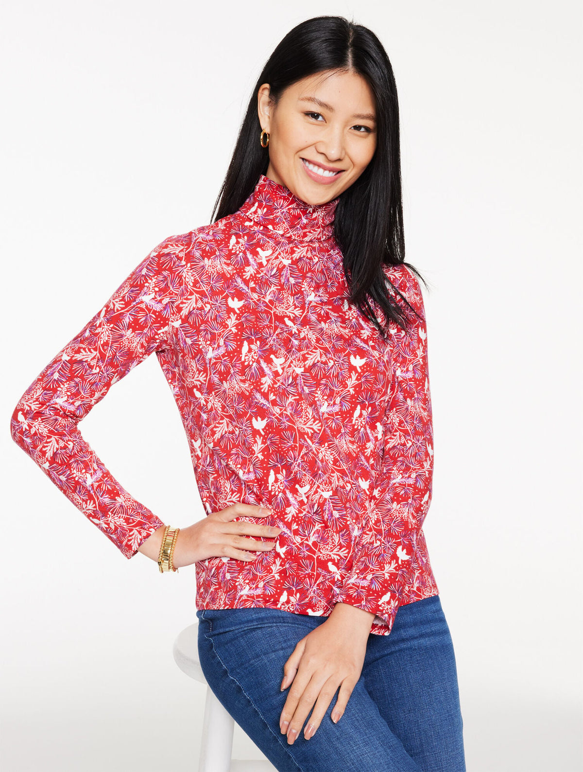 CLASSIC TURTLENECK - BIRDS ON BRANCHES | Talbots