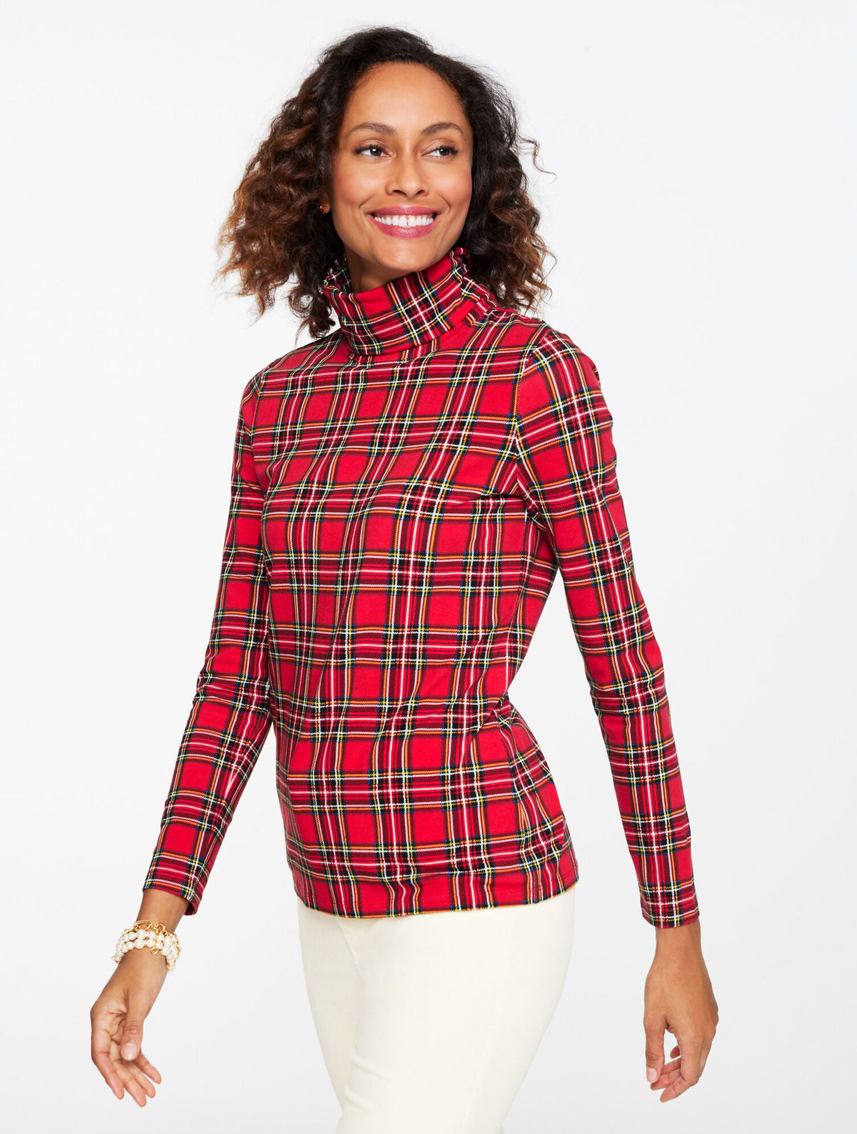 CLASSIC TURTLENECK - HOLIDAY PLAID | Talbots