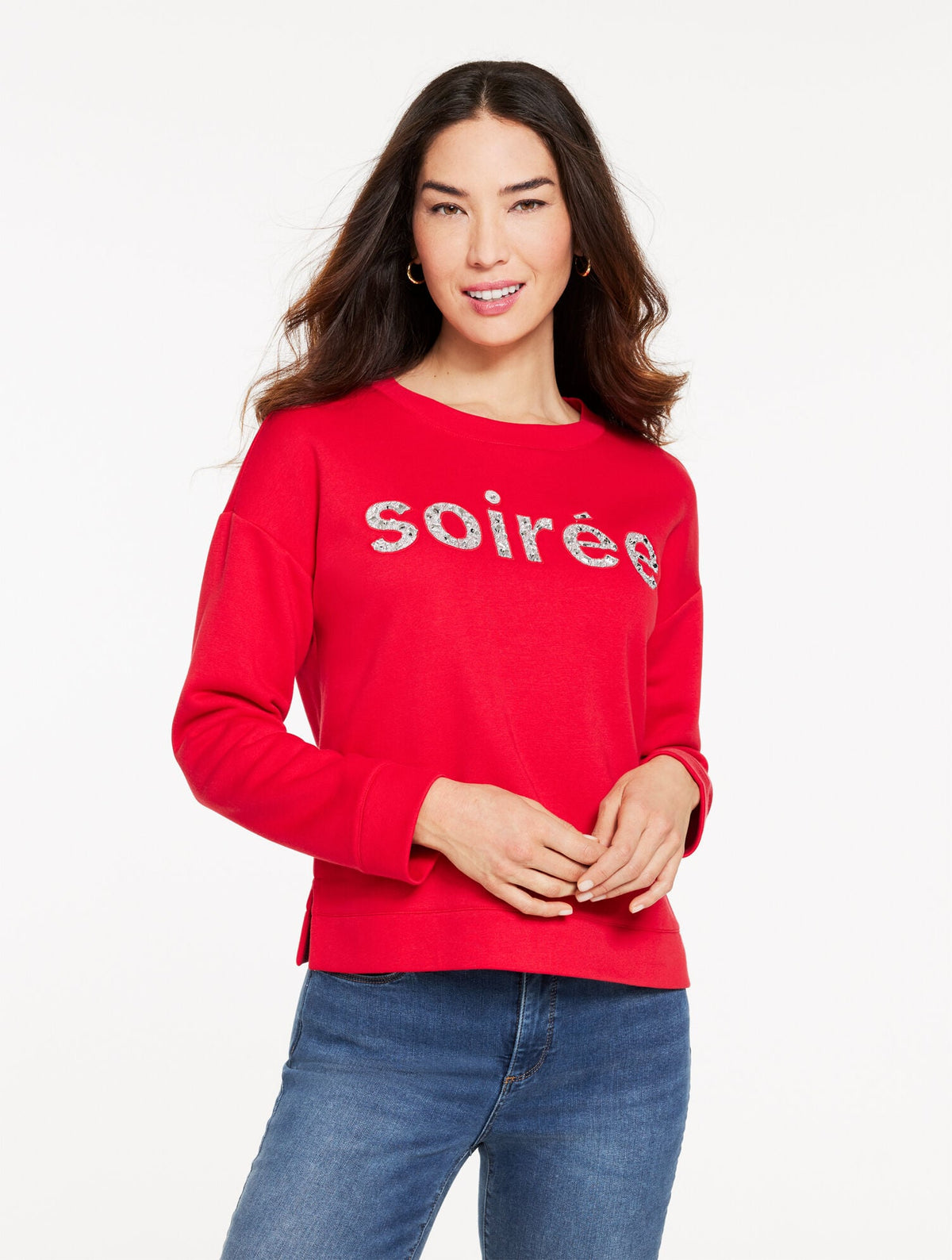 EMBELLISHED CREWNECK SWEATSHIRT - SOIRÉE | Talbots