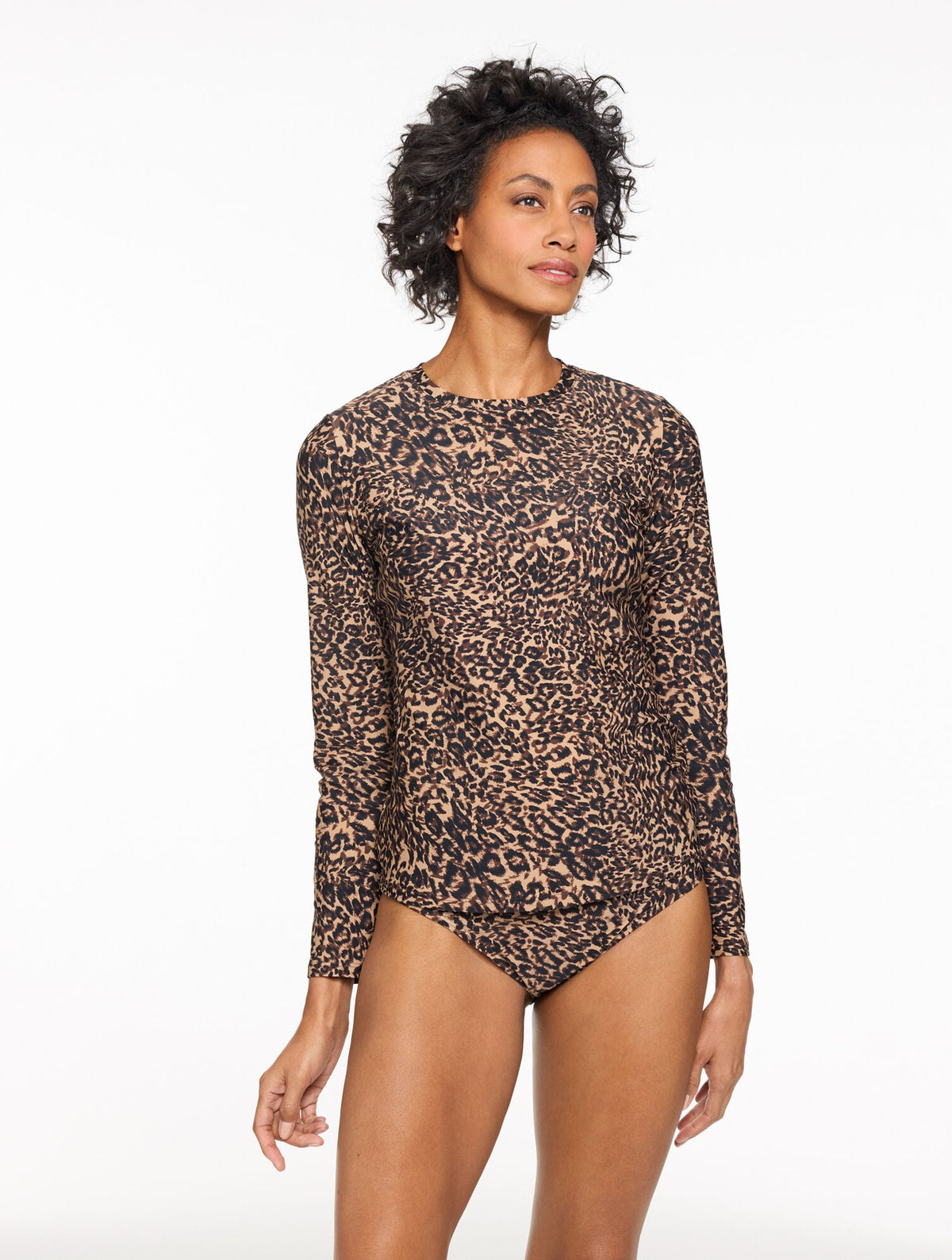 AQUA CLUB UPF 50+ LONG SLEEVE SWIM TEE - LEOPARD | Talbots