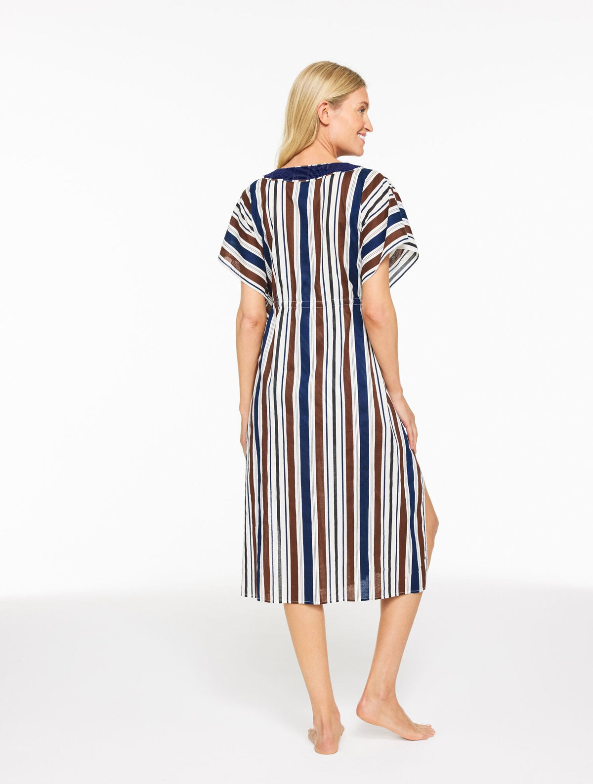 AQUA CLUB CAFTAN COVER-UP - AQUATIC STRIPE | Talbots