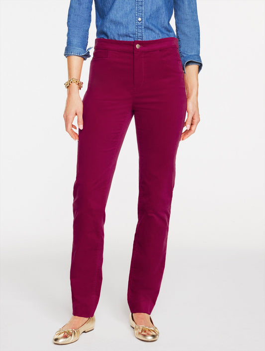 STRAIGHT LEG STRETCH VELVETEEN PANTS | Talbots