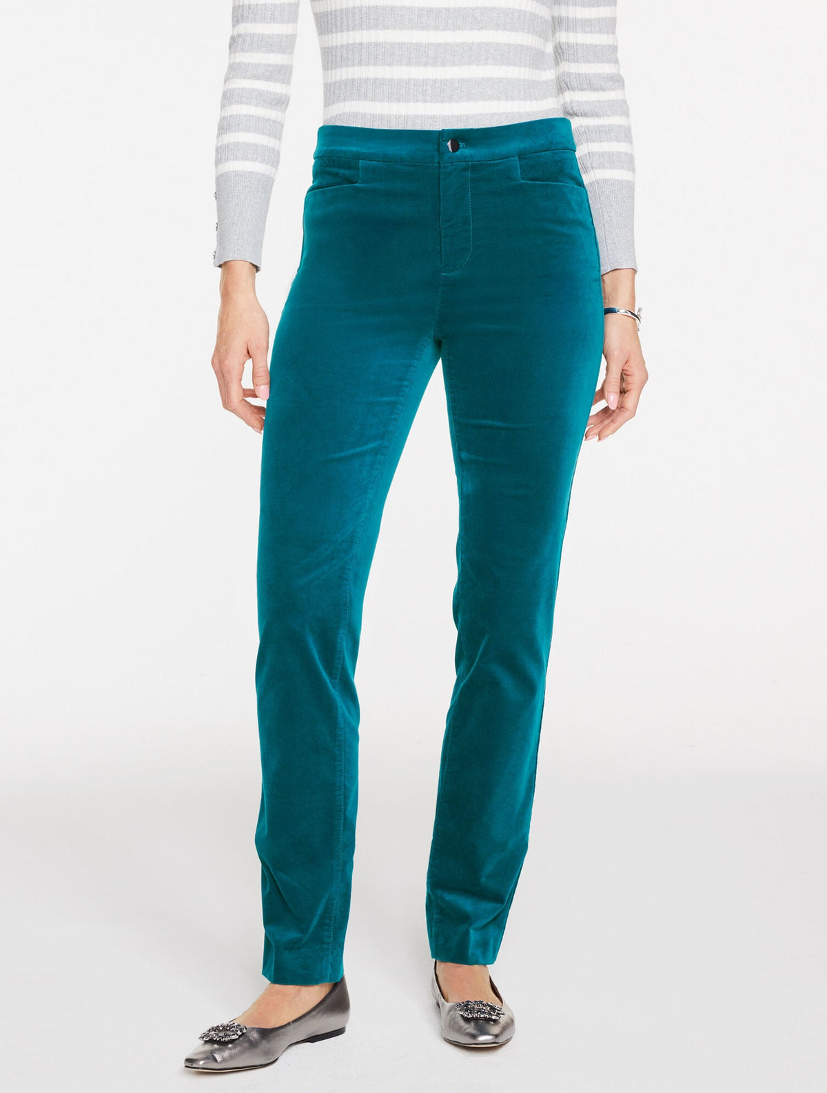 STRAIGHT LEG STRETCH VELVETEEN PANTS | Talbots