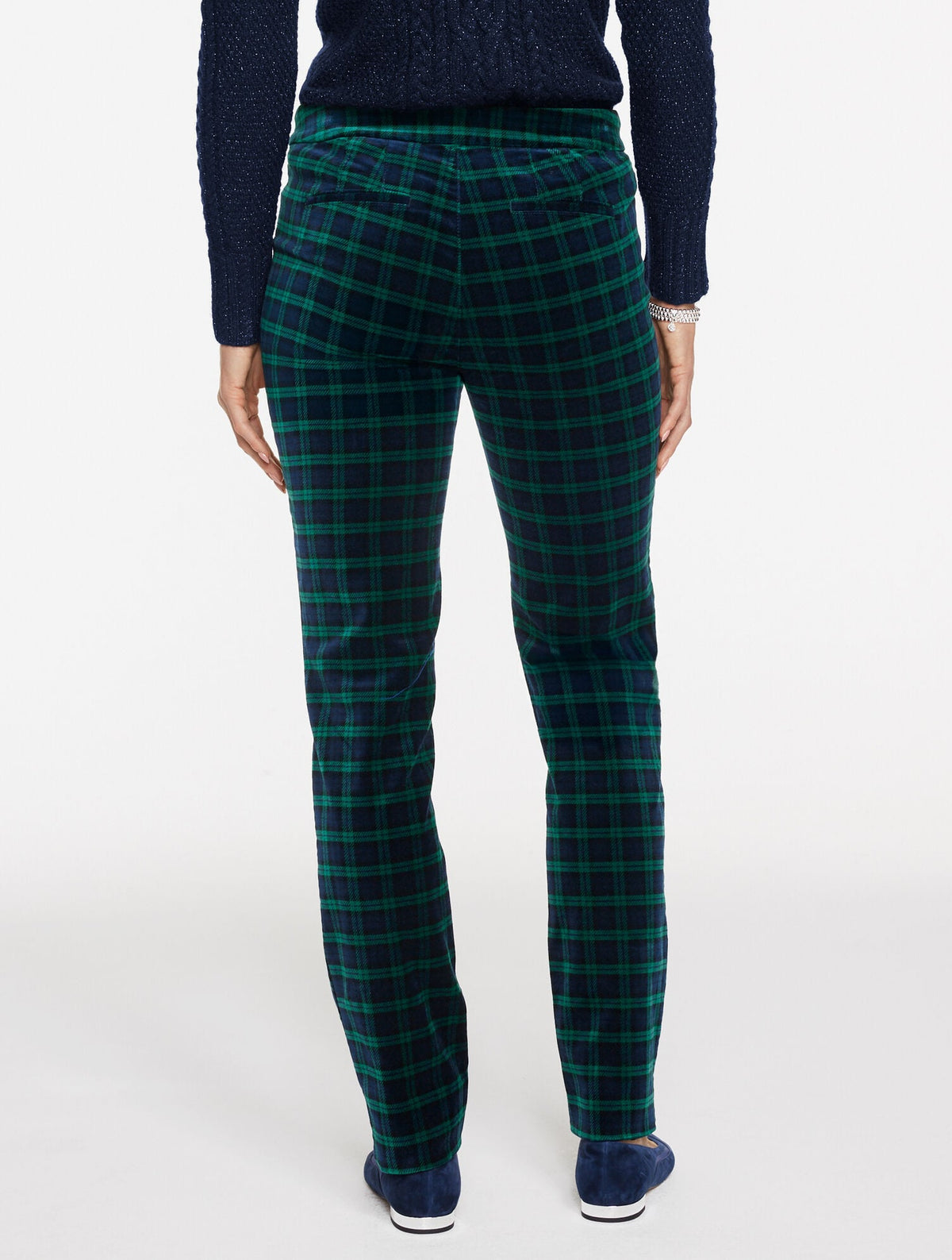 STRAIGHT LEG VELVETEEN PANTS - TRANQUIL TARTAN | Talbots