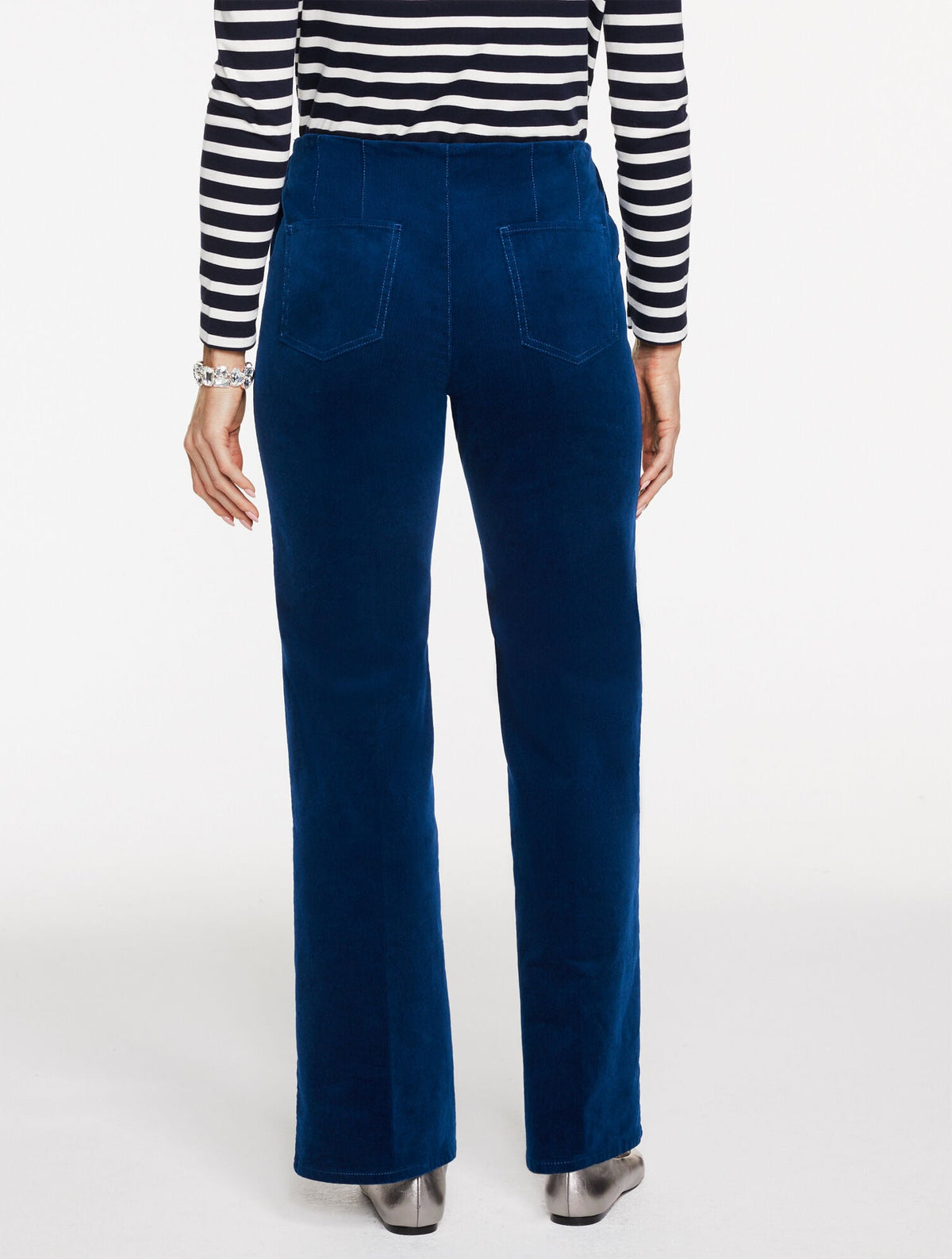 TROUSER LEG CORDUROY PULL-ON PANTS | Talbots