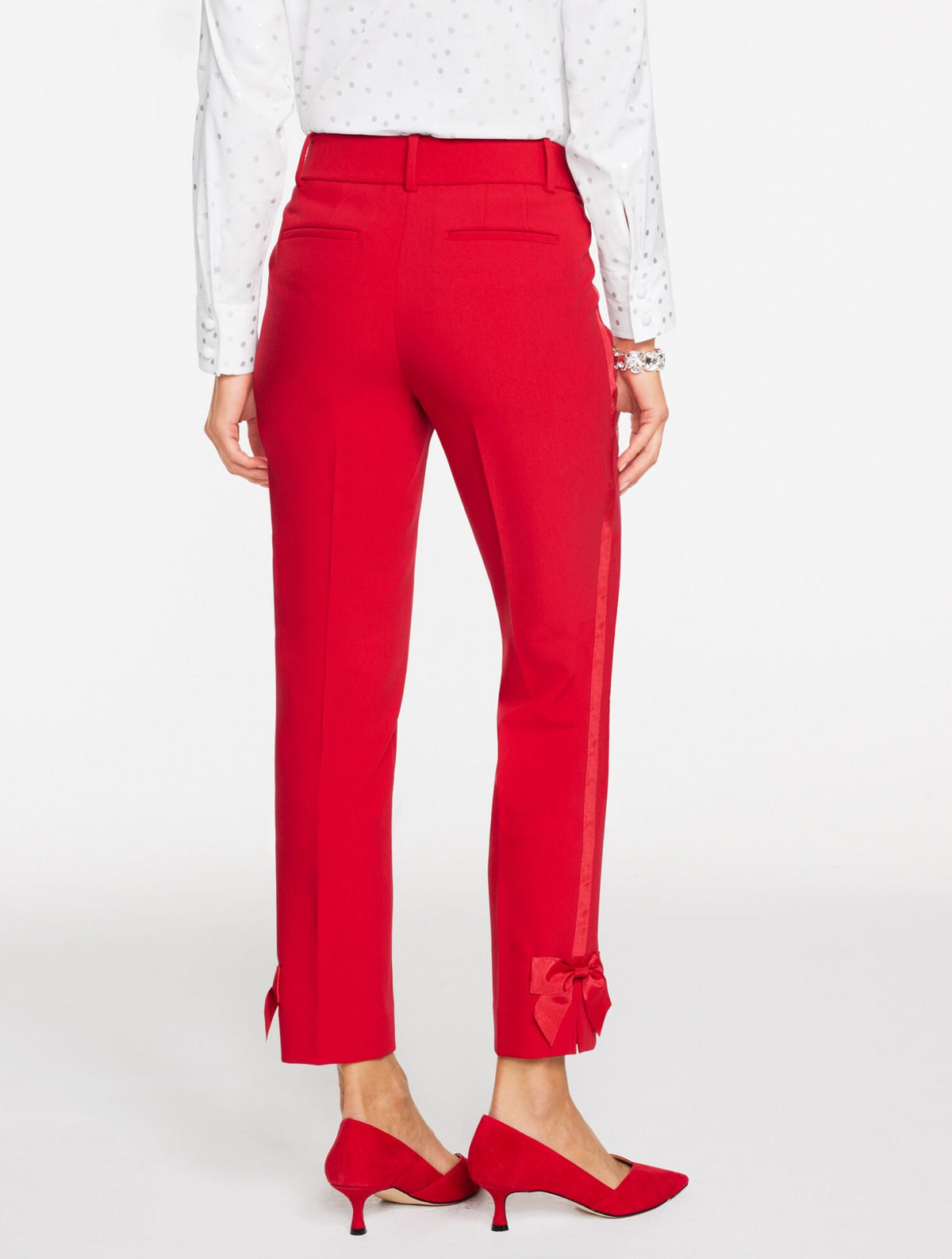 TALBOTS HAMPSHIRE LIGHTWEIGHT DOUBLE CLOTH STRAIGHT ANKLE PANTS - BOW | Talbots