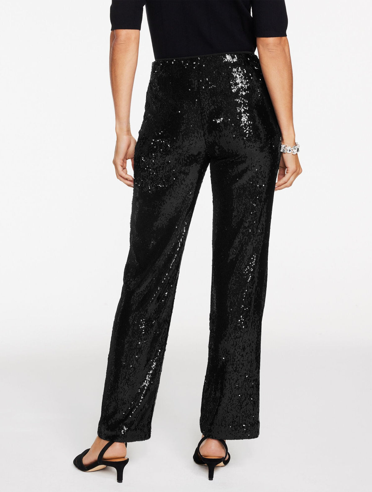 STRAIGHT LEG SEQUIN PANTS | Talbots