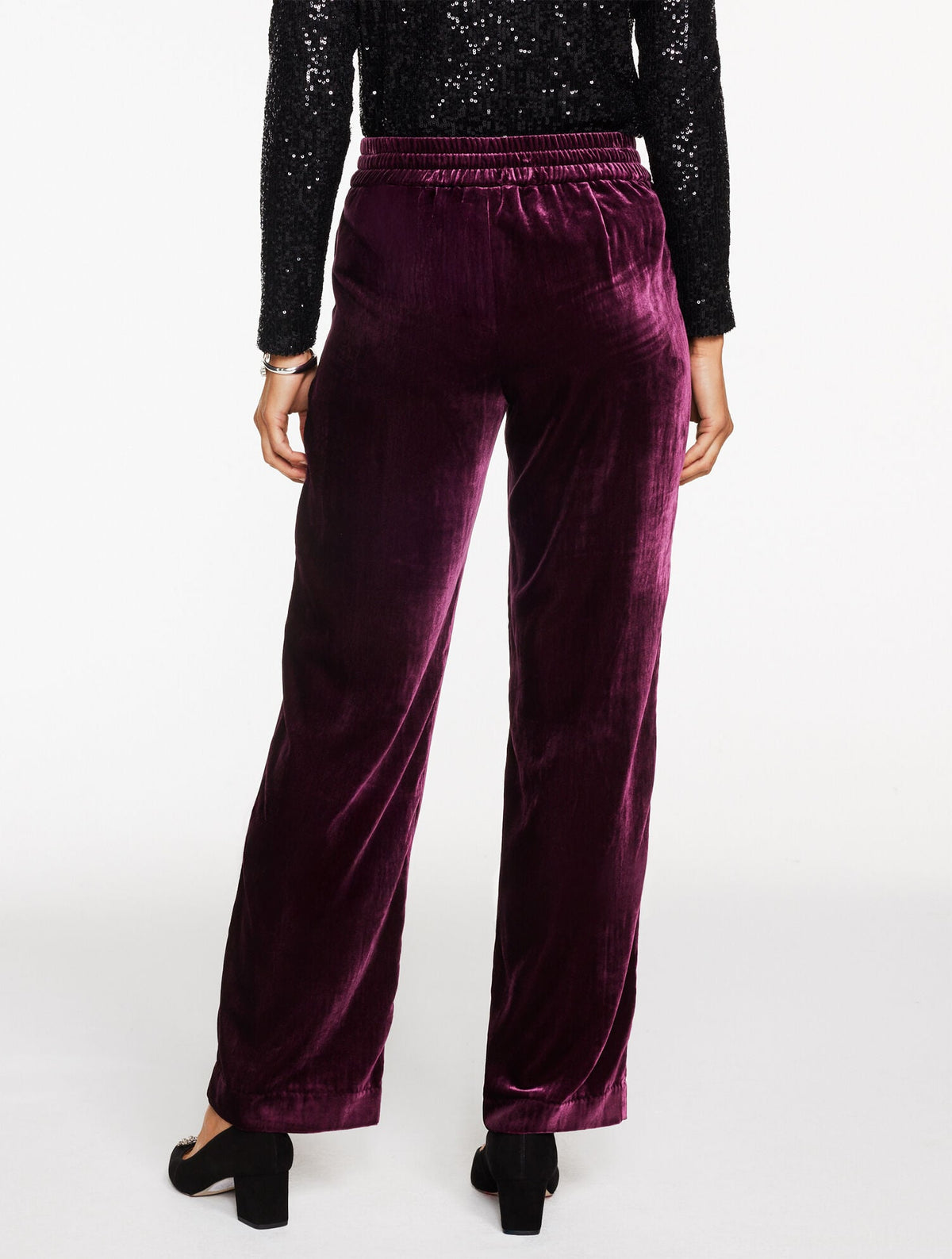STRAIGHT LEG VELVET PULL-ON PANTS | Talbots