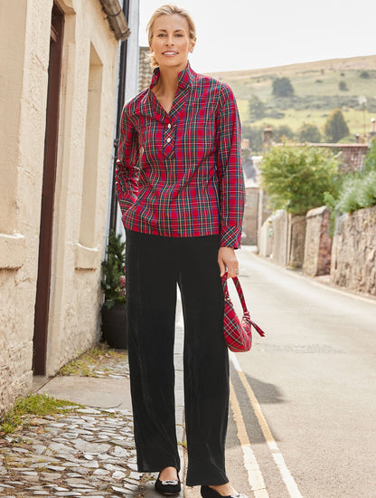 STRAIGHT LEG VELVET PULL-ON PANTS | Talbots