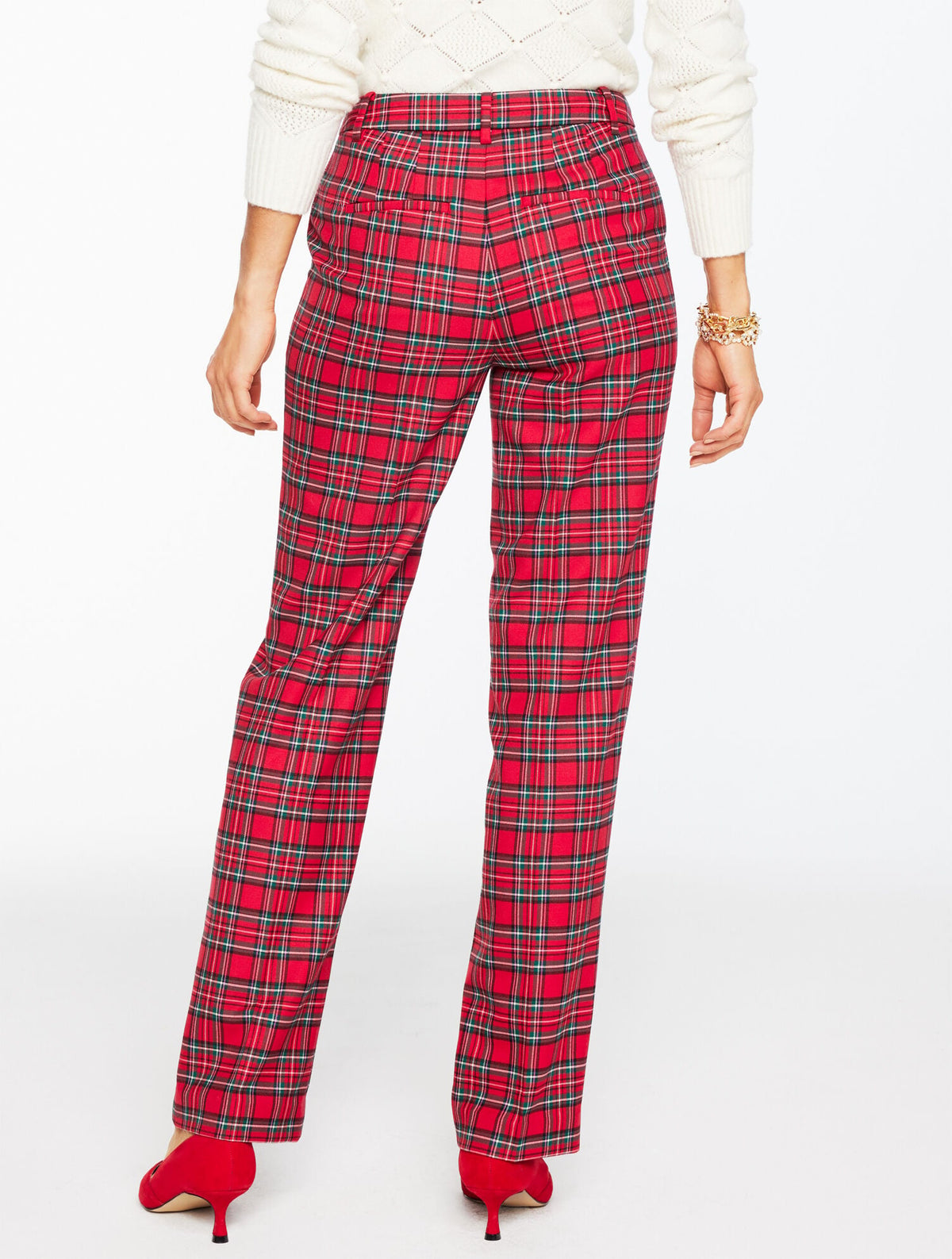 TALBOTS SOUTHAMPTON TAILORED STRETCH STRAIGHT LEG PANTS - CIDER PLAID | Talbots
