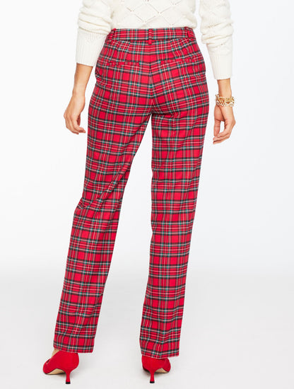 TALBOTS SOUTHAMPTON TAILORED STRETCH STRAIGHT LEG PANTS - CIDER PLAID | Talbots