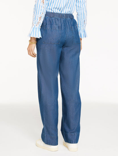 STRAIGHT LEG PULL-ON PANTS - REFINED DENIM | Talbots