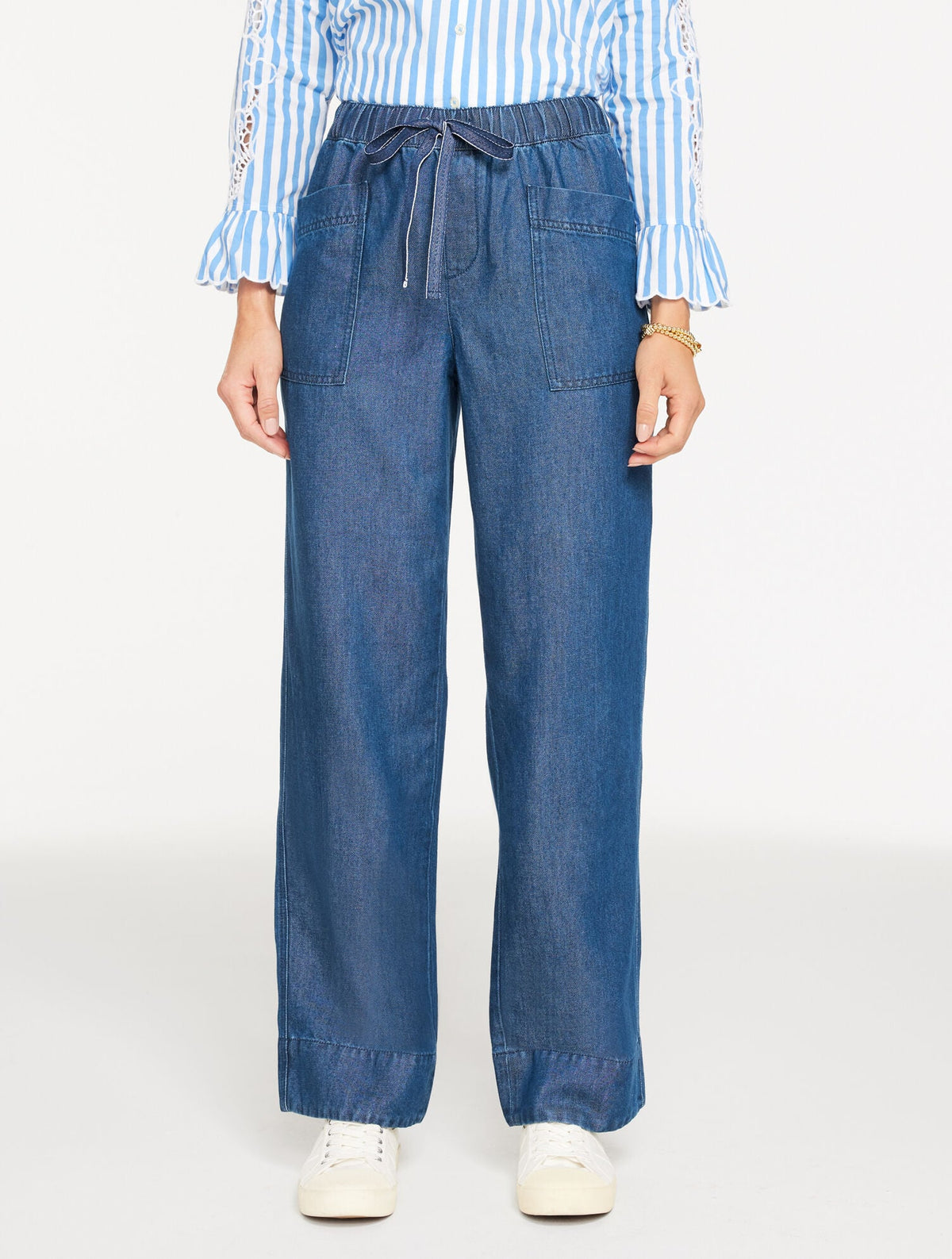 STRAIGHT LEG PULL-ON PANTS - REFINED DENIM | Talbots