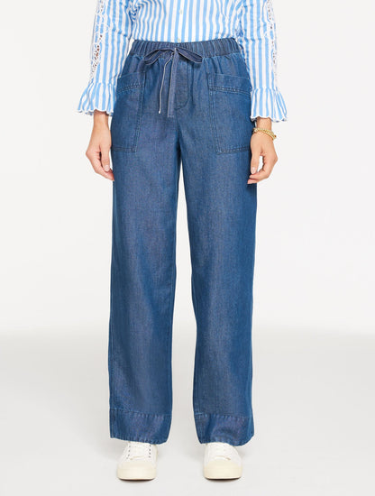 STRAIGHT LEG PULL-ON PANTS - REFINED DENIM | Talbots
