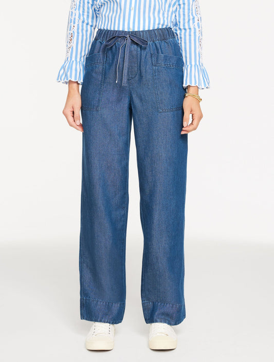 STRAIGHT LEG PULL-ON PANTS - REFINED DENIM | Talbots