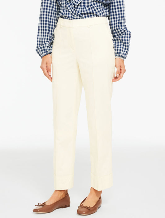 AIDEN TWILL STRAIGHT ANKLE PANT | Talbots
