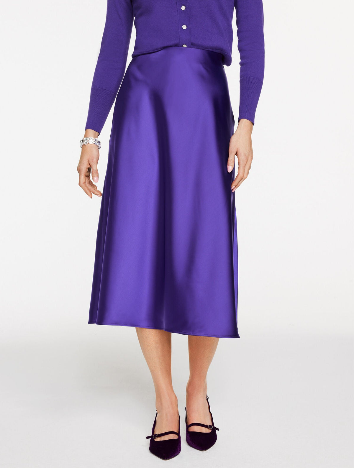 SATIN MIDI SKIRT | Talbots