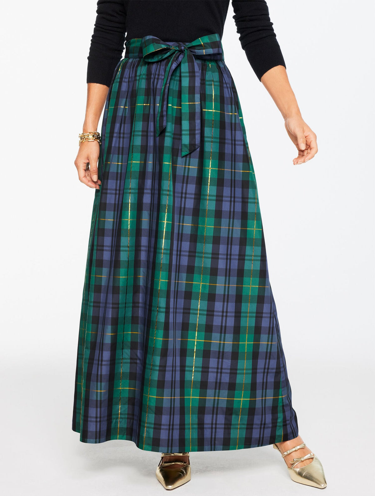 TAFFETA FIT & FLARE SKIRT - SLOANE TARTAN | Talbots