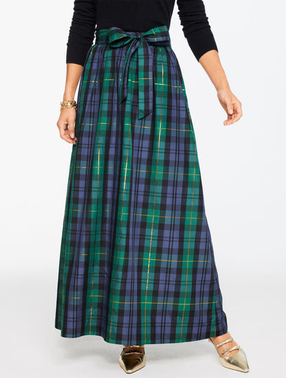 TAFFETA FIT & FLARE SKIRT - SLOANE TARTAN | Talbots