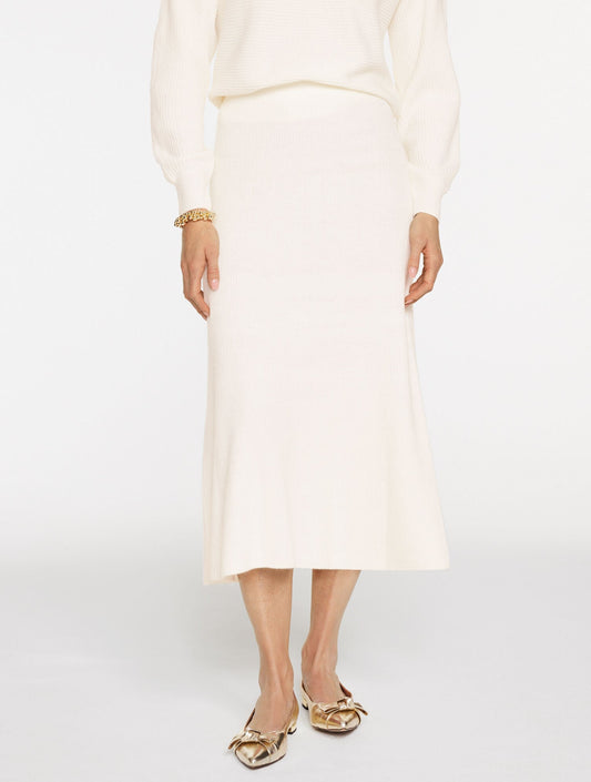 RIBBED FIT & FLARE MIDI SKIRT | Talbots