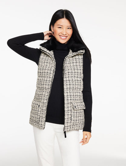 TWEED KNIT PUFFER VEST | Talbots