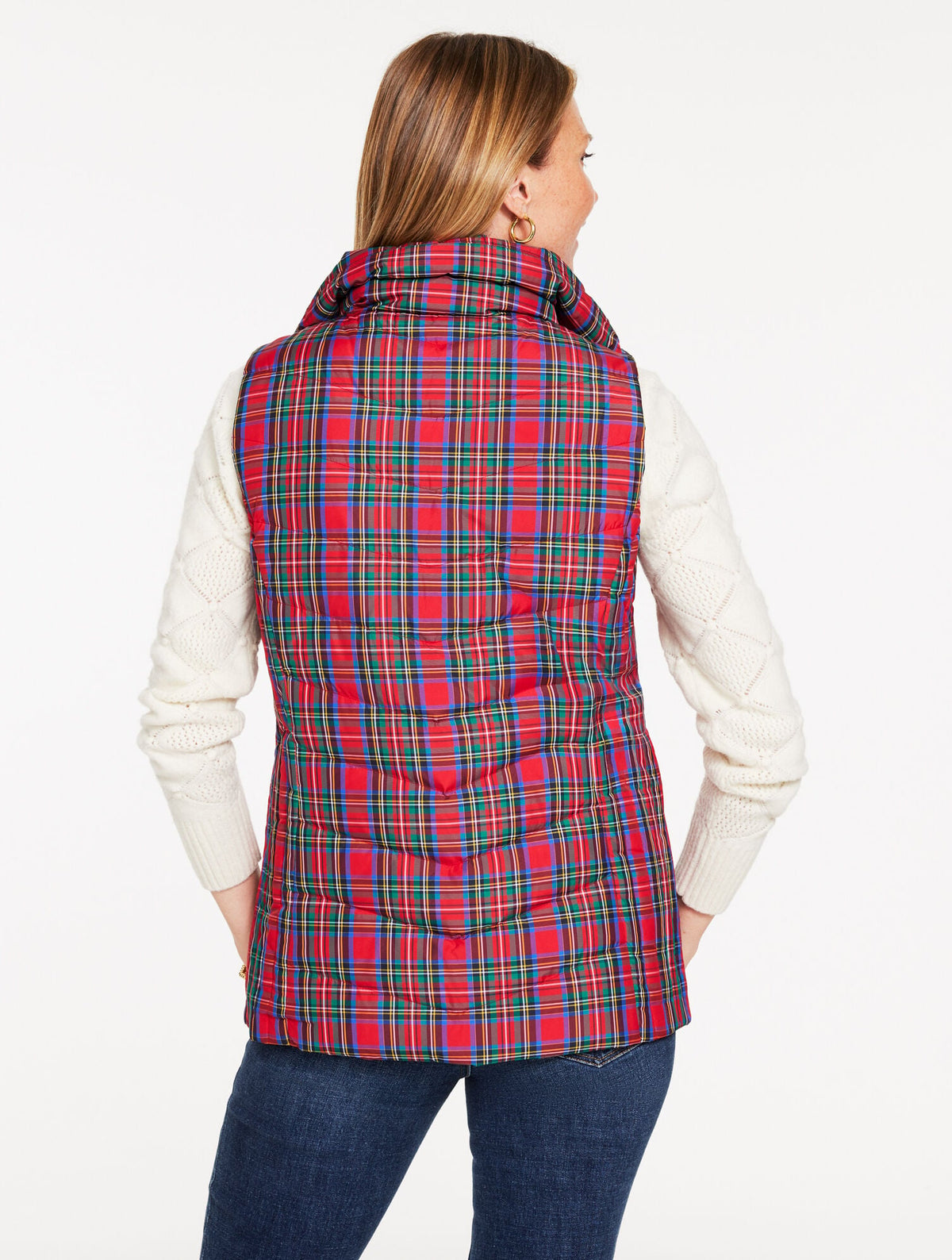 DOWN PUFFER VEST - BLISSFUL PLAID | Talbots