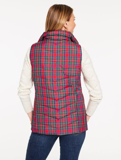 DOWN PUFFER VEST - BLISSFUL PLAID | Talbots