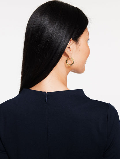 PASSPORT PONTE FUNNEL NECK DRESS | Talbots