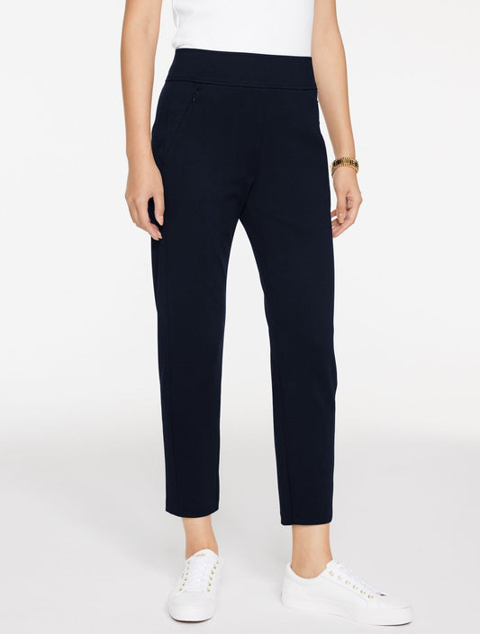 TAPERED LEG PASSPORT PONTE PANTS | Talbots