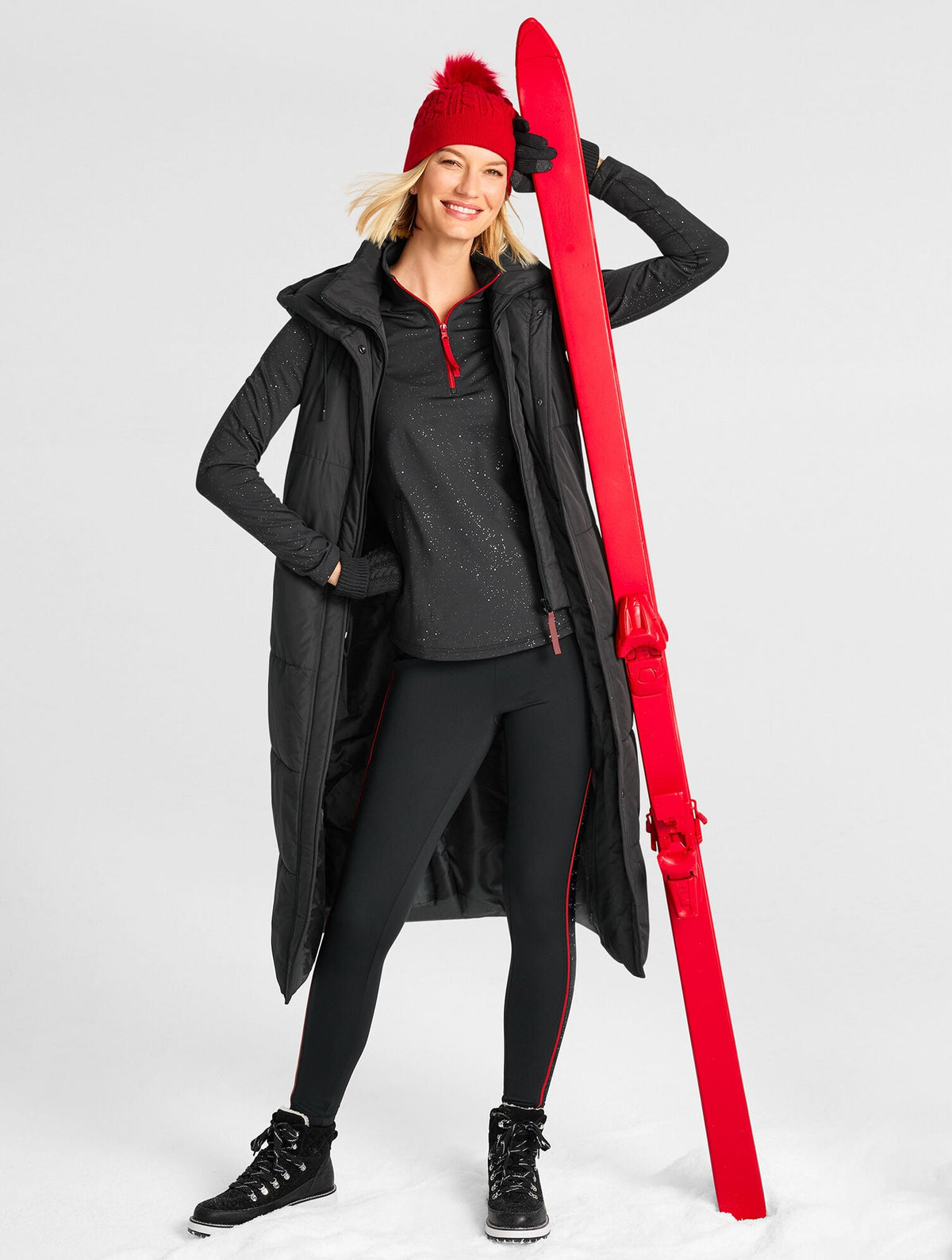 LUXE FLEECEBACK HALF-ZIP PULLOVER - GLEAMING DOTS | Talbots