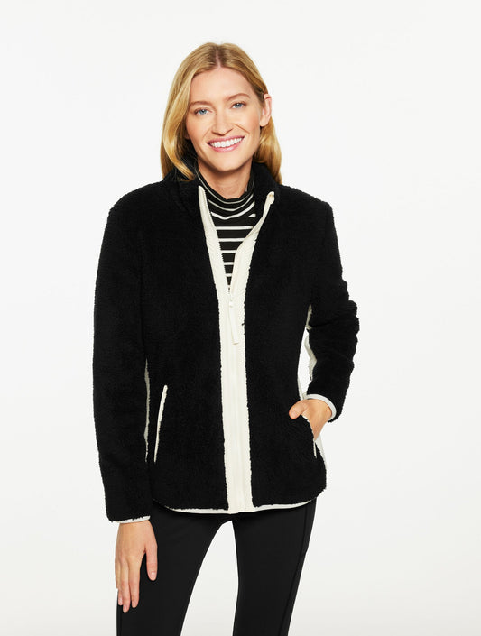 COZY SHERPA JACKET - COLORBLOCK | Talbots
