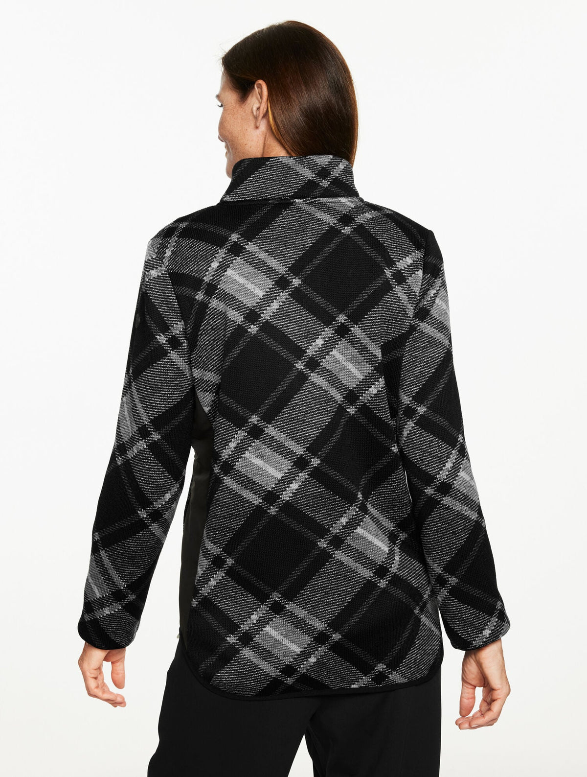 FLEECEBACK SWEATER JACKET - CHILLY PLAID | Talbots