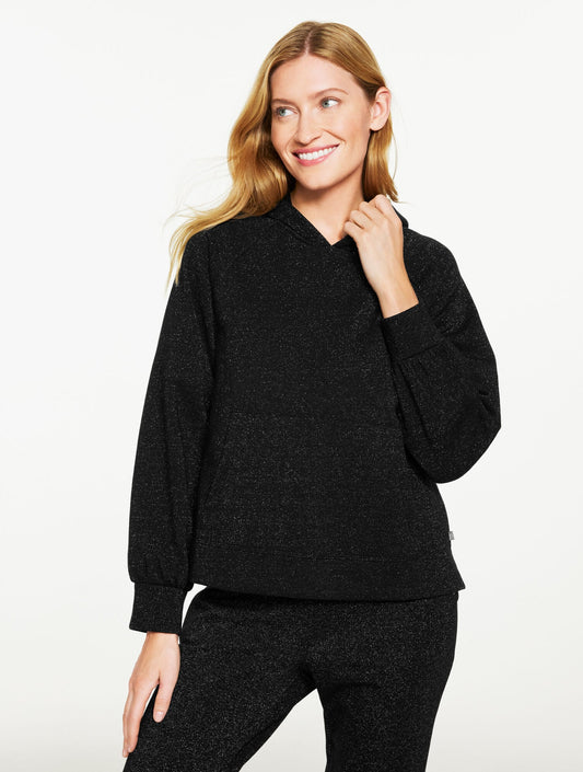 BRUSHED METALLIC HOODIE | Talbots