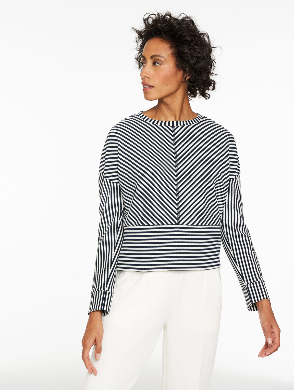 CREWNECK PULLOVER - RESOLUTION STRIPE | Talbots
