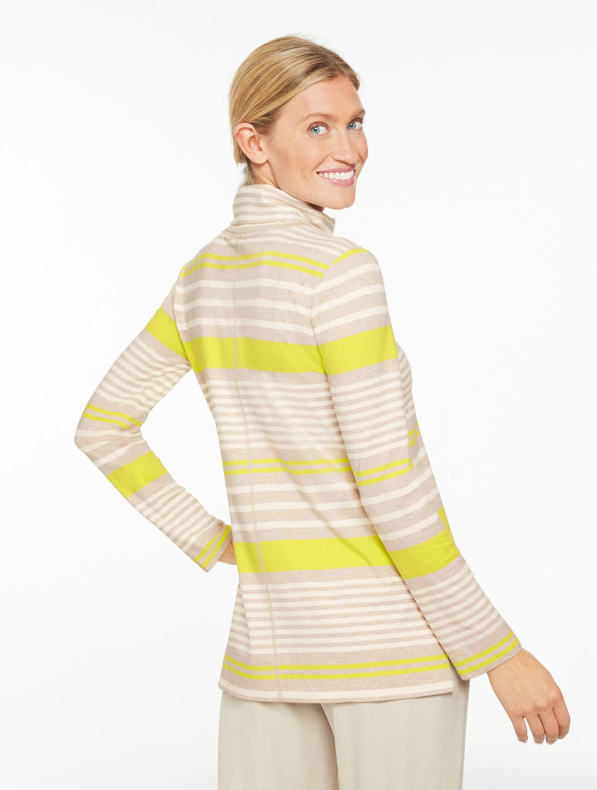 SUPERSOFT JERSEY TURTLENECK TEE - REFRESH STRIPE | Talbots