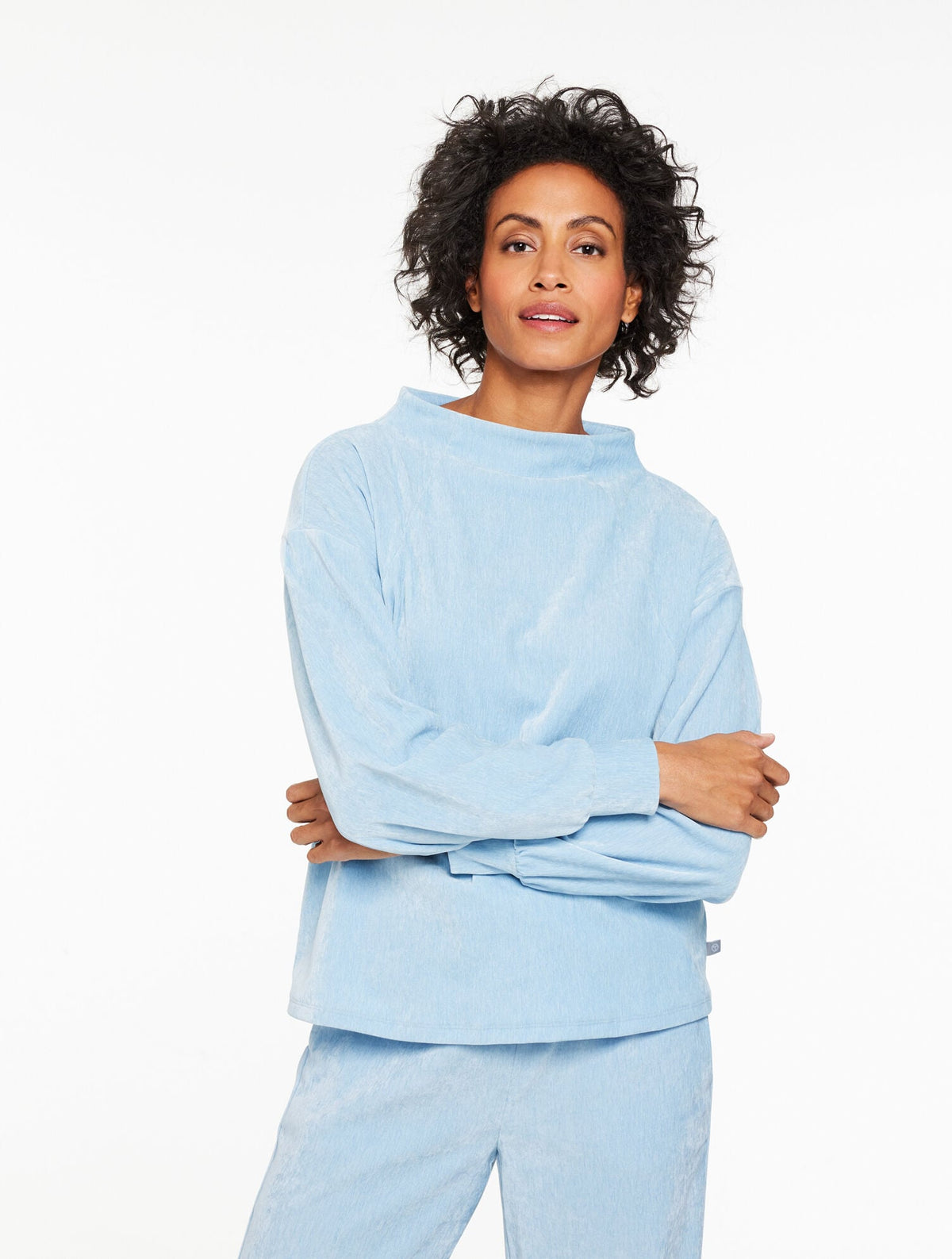 VELOUR MOCKNECK PULLOVER | Talbots