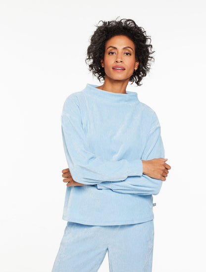 VELOUR MOCKNECK PULLOVER | Talbots
