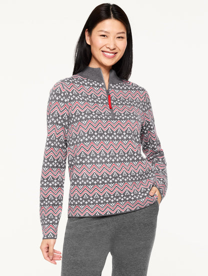 HALF-ZIP SWEATER - NORDIC FAIR ISLE | Talbots