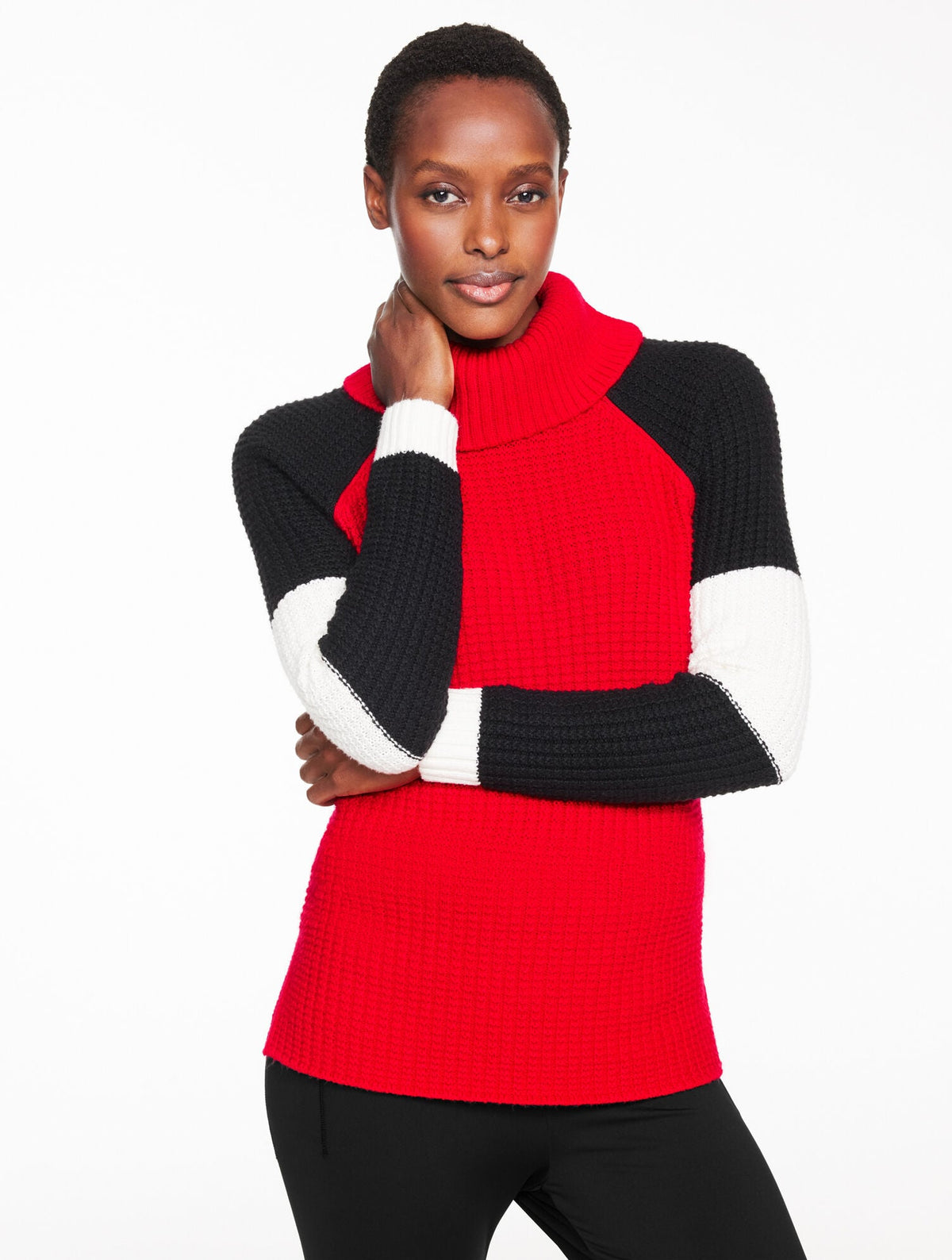 SOFT WAFFLE KNIT TURTLENECK SWEATER | Talbots
