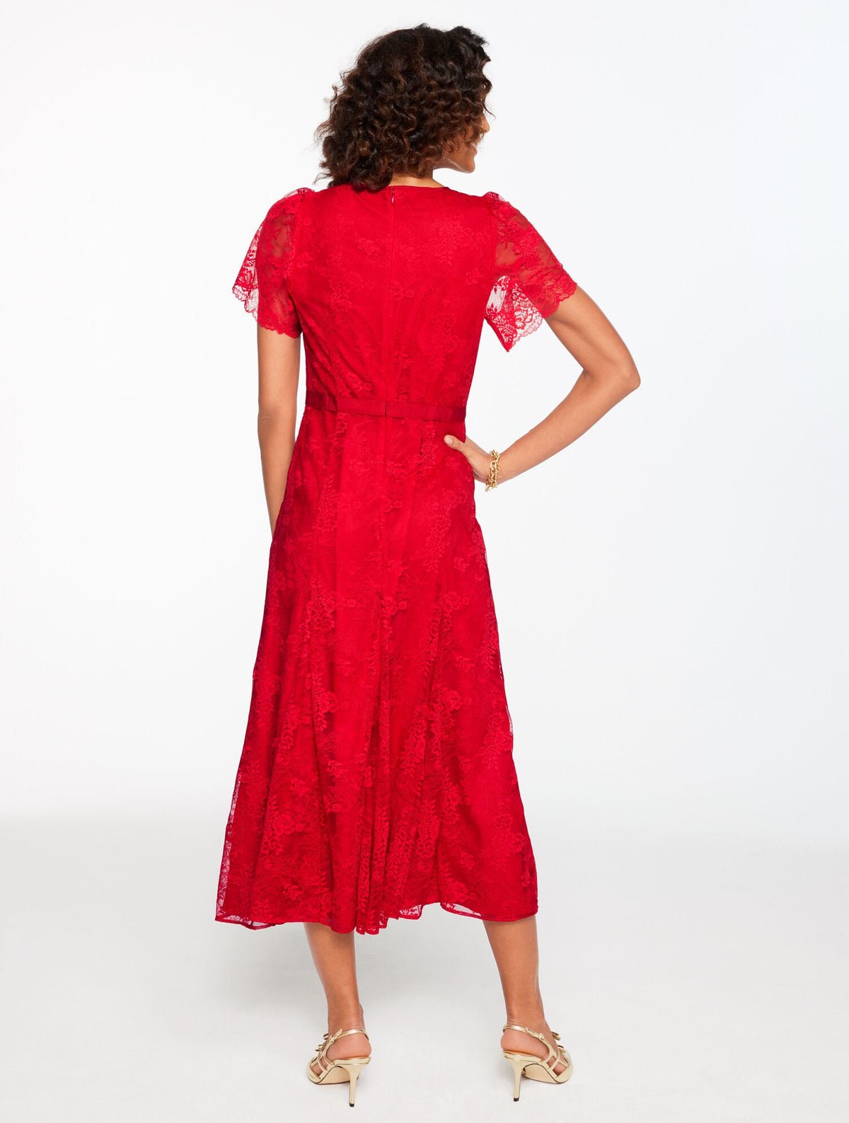 CHANTILLY LACE FIT & FLARE MIDI DRESS | Talbots
