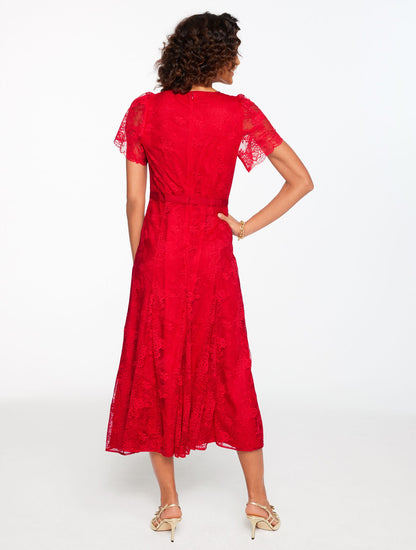 CHANTILLY LACE FIT & FLARE MIDI DRESS | Talbots