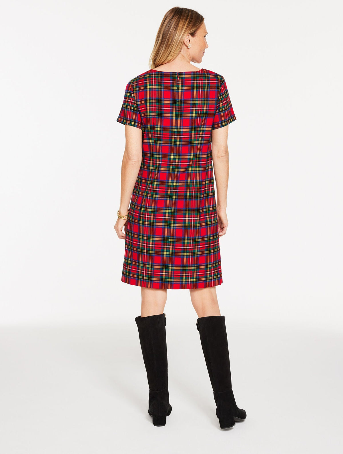 BOW SHEATH DRESS - BLISSFUL PLAID | Talbots