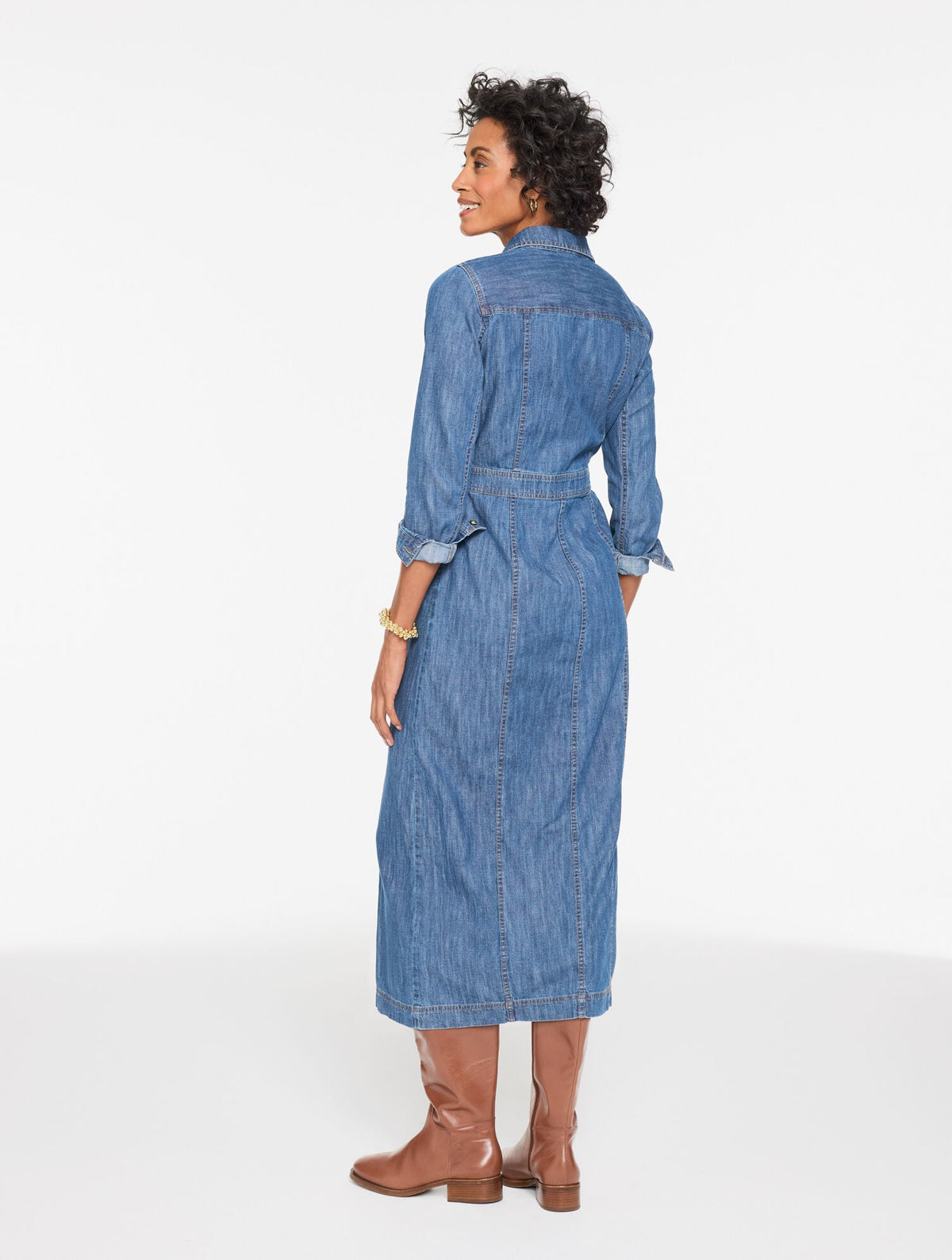DENIM MIDI SHIRTDRESS - BRIDGEPORT WASH | Talbots