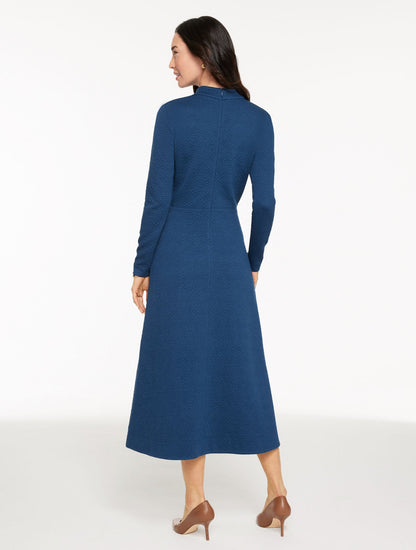 DIAMOND JACQUARD FIT & FLARE DRESS | Talbots